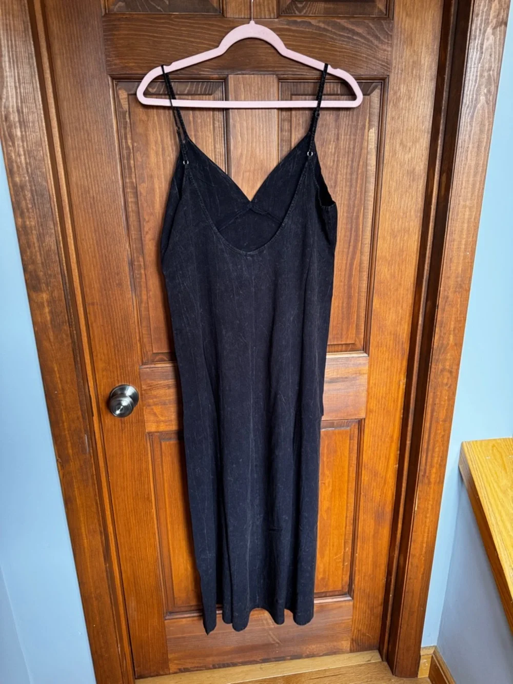Zenana Outfitters Black V-Neck Midi Slip Dress with Spaghetti Straps *Never Worn - Picture 3 of 10